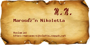 Marosán Nikoletta névjegykártya