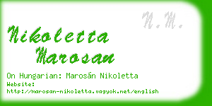 nikoletta marosan business card