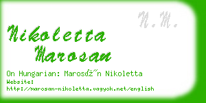 nikoletta marosan business card